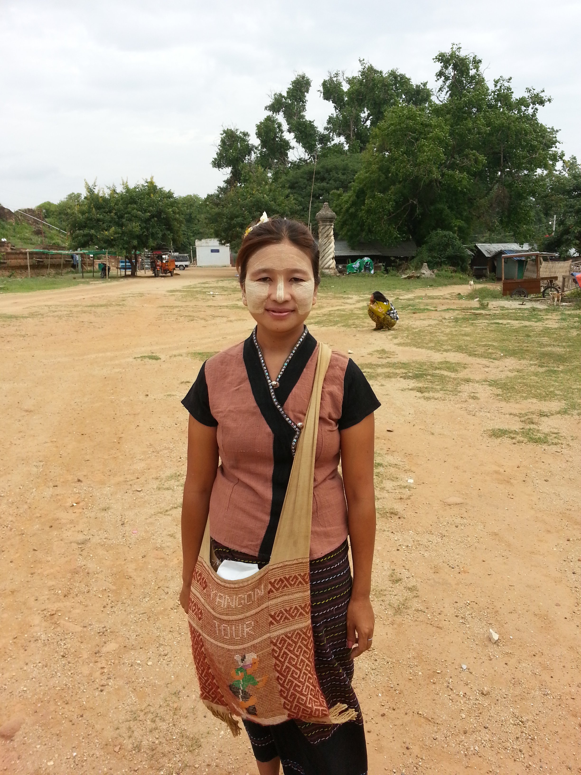 Girl with thanaka paste